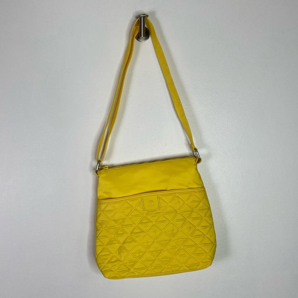 Talbots Neon Yellow Quilted Shoulder Bag Purse